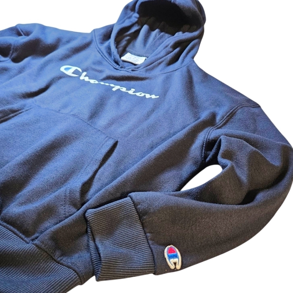 Boys Blue Champion Hoodie Sz Medium - Picture 3 of 7